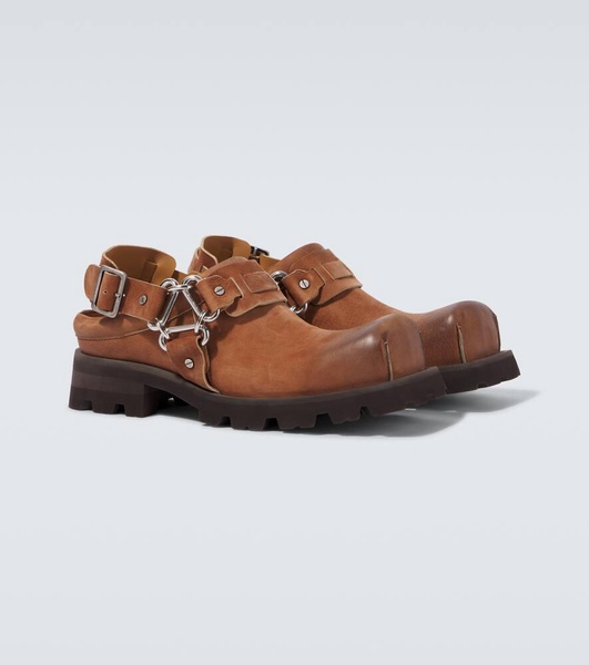 Leather slingback mules