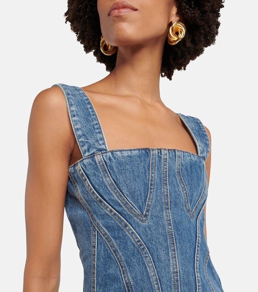 Bustier denim minidress