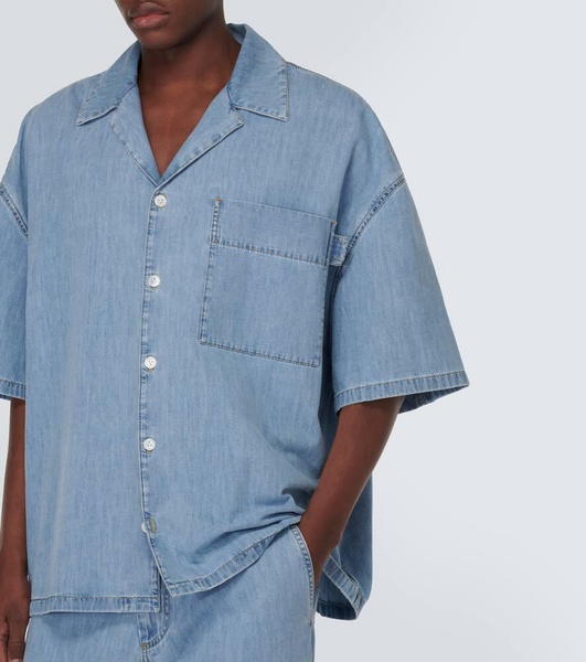 Denim bowling shirt
