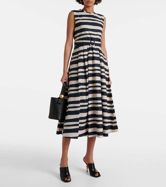 Esmeralda striped cotton midi dress