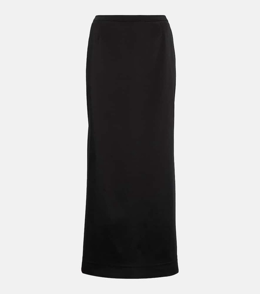 Stretch cady pencil midi skirt