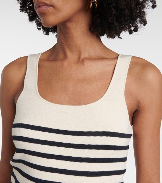 Stevie striped silk and cotton tank top