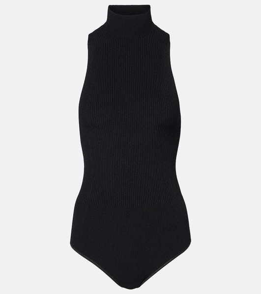 Halterneck jersey bodysuit
