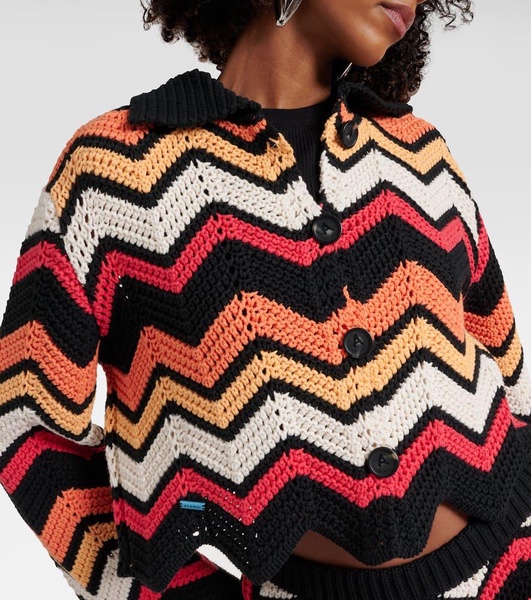 Kaleidoscopic Chevron cotton-blend cardigan