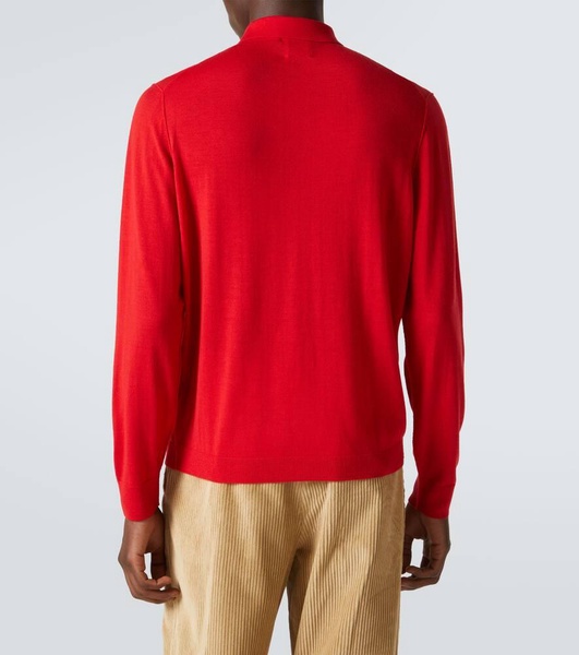 Virgin wool polo sweater
