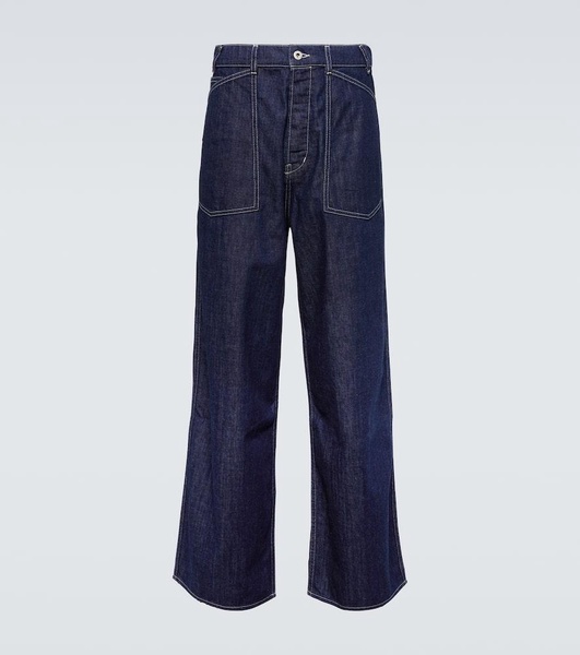 Sailor embroidered wide-leg jeans