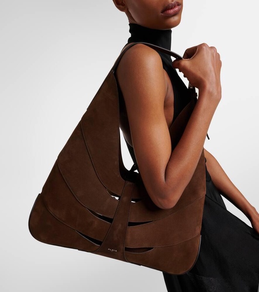 Delta suede shoulder bag