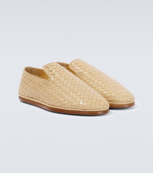 Leather Intrecciato Slippers