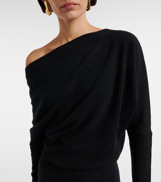 Kasos off-shoulder cashmere gown