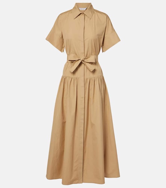 Agoraio pleated cotton shirt dress