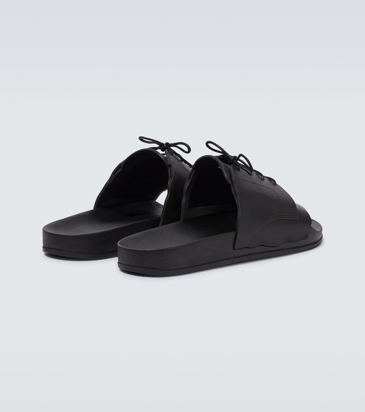 Lace-up rubber slides