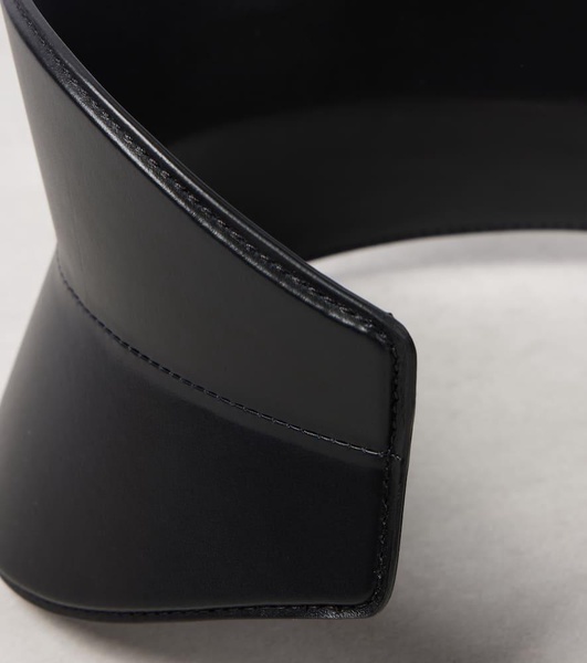 Flex wide leather belt