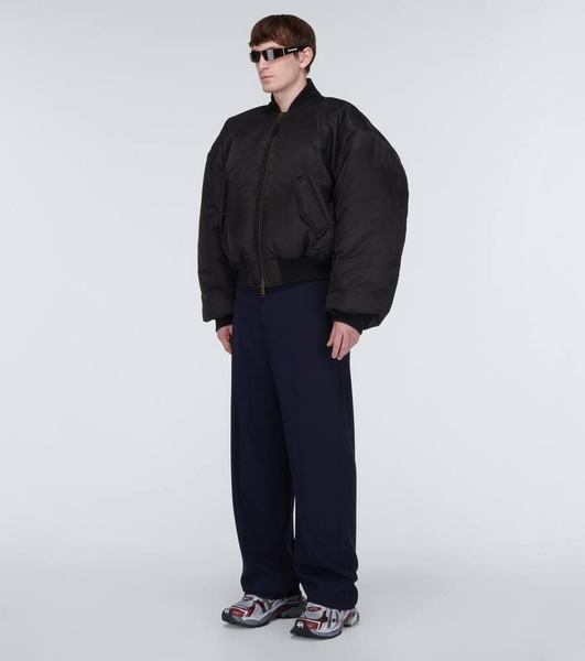 Padded nylon bomber jacket