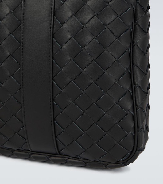 Intrecciato leather briefcase