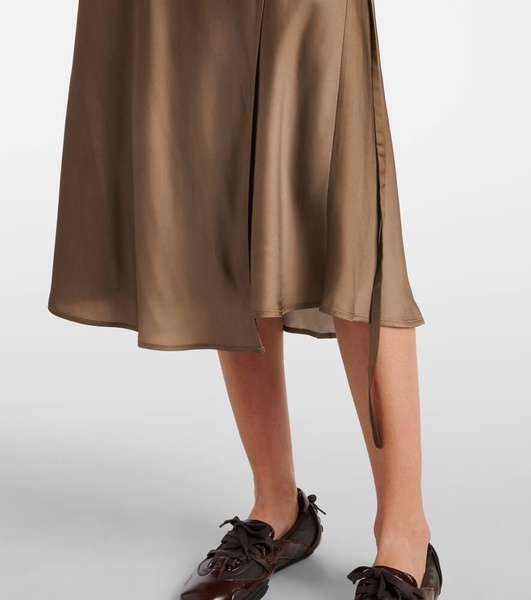 Satin wrap skirt