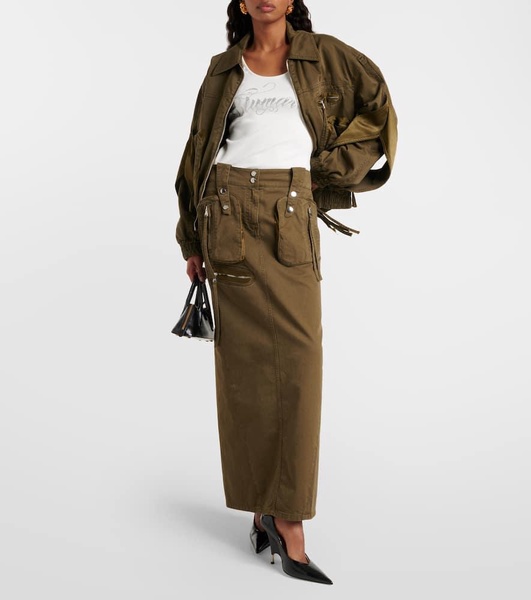 Denim cargo maxi skirt 