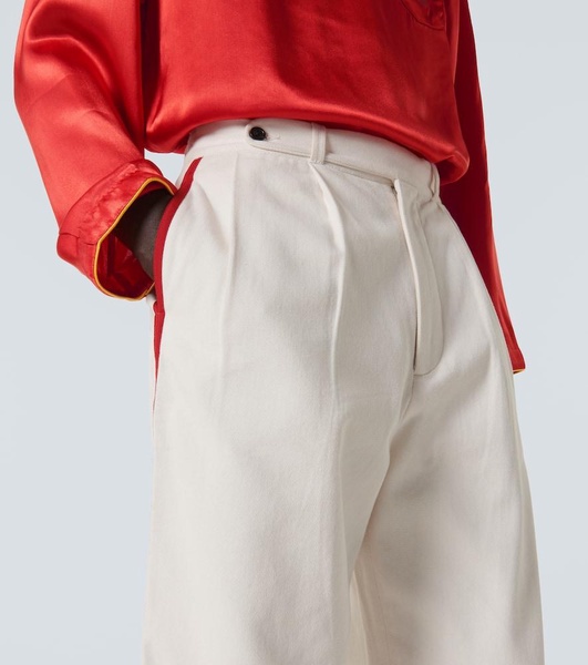 Skunk Tail cotton wide-leg pants