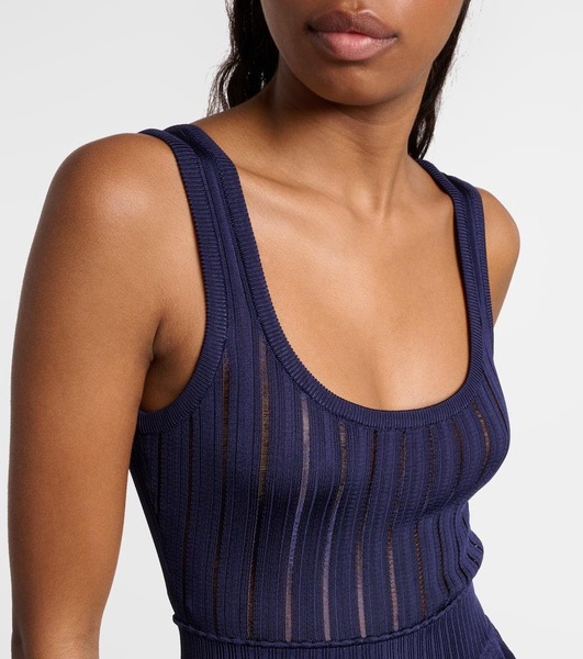 Ribbed-knit minidress