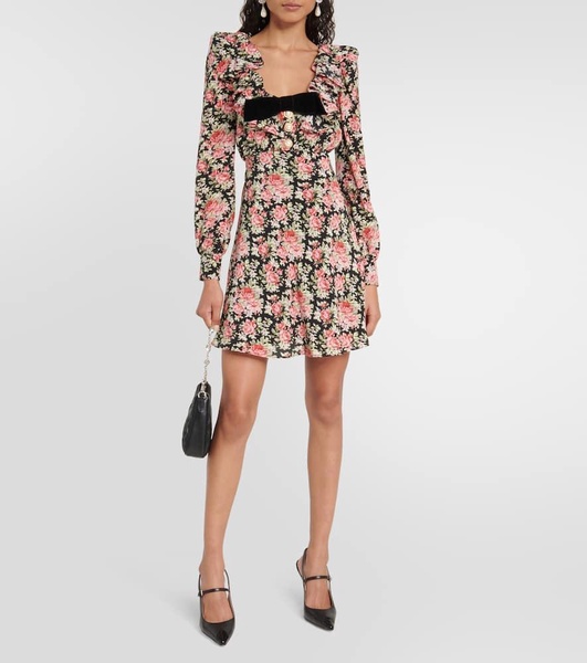 Floral silk minidress