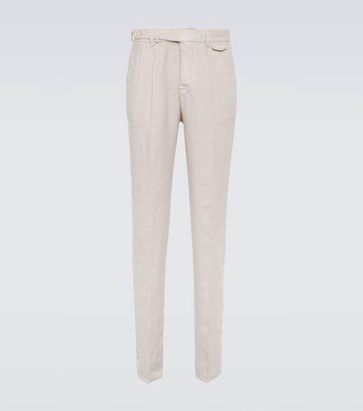 Linen slim pants