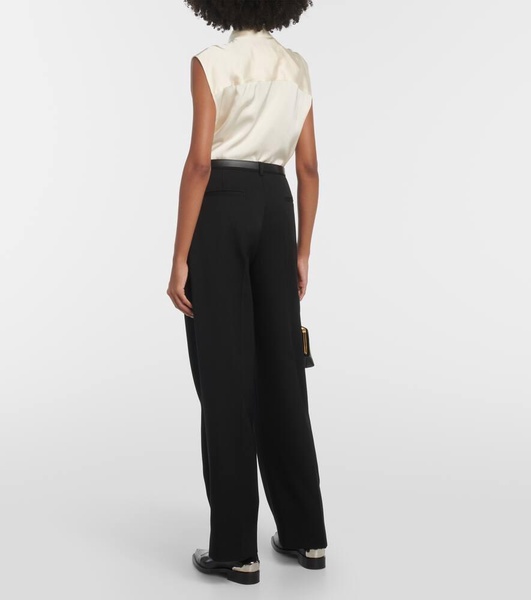 High-rise virgin wool pants