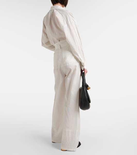 Xero pinstripe cotton and silk palazzo pants