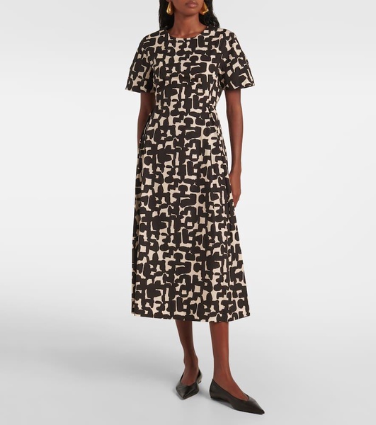Callas printed cotton poplin midi dress