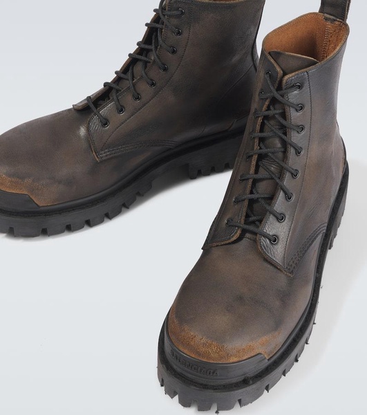 Strike leather boots