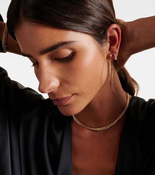 18kt gold hoop earrings with diamonds