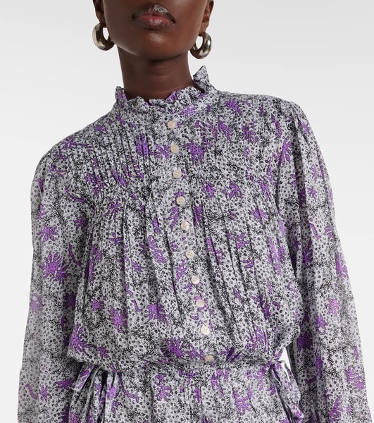 Dalida printed cotton voile midi dress