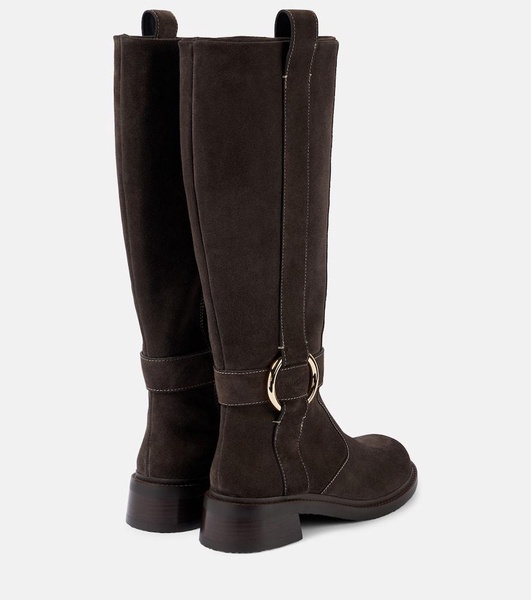 New Ring suede knee-high boots