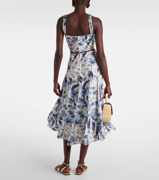Mimosa floral midi skirt