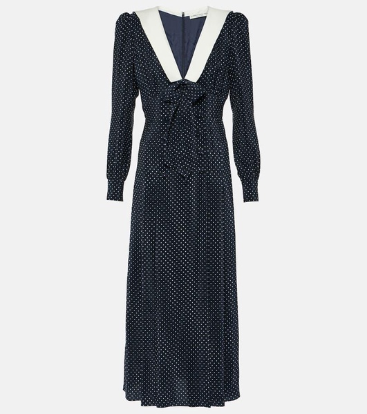 Bow-detail silk midi dress