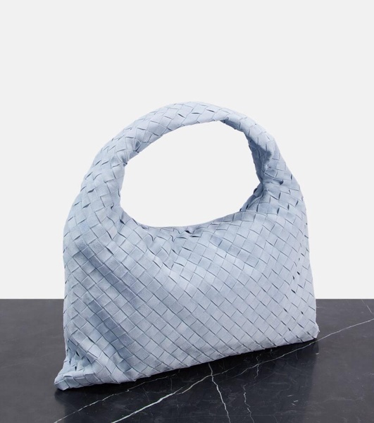 Hop Intrecciato Small suede tote bag