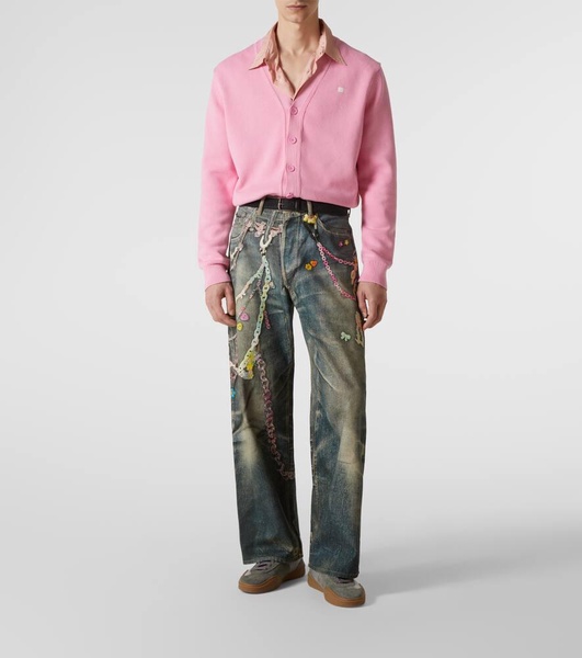 Trompe l'œil wide-leg jeans