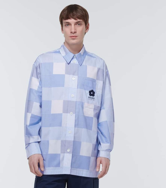 Patchwork oversized cotton shirt