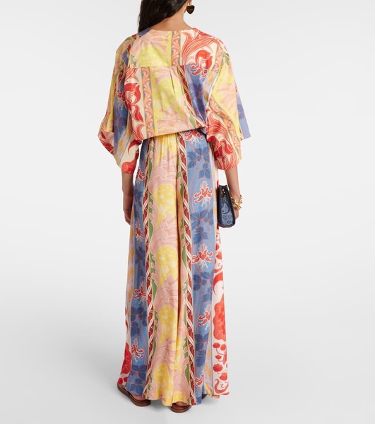 Printed wide-leg pants