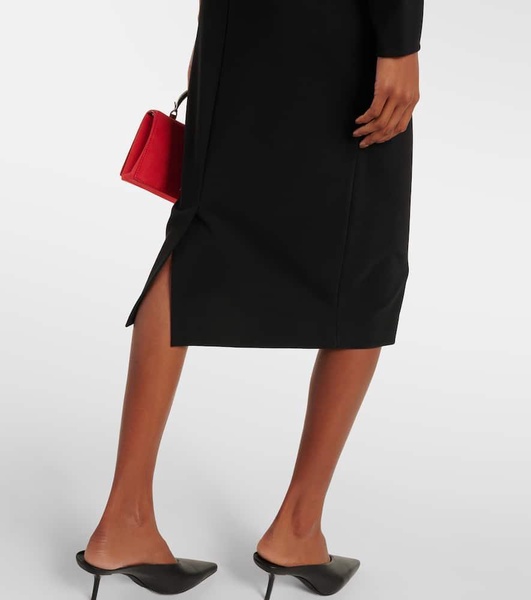 One-shoulder ruffled midi dress