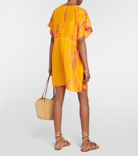 Tie-dyed silk kaftan