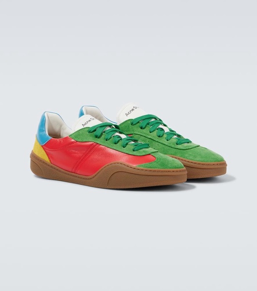 Leather and suede sneakers