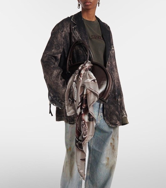 Printed silk twill scarf