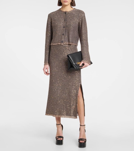 Dione sequin-embellished midi skirt