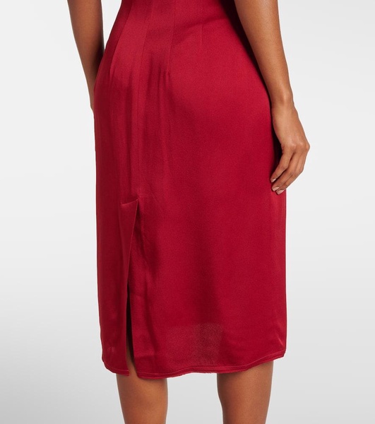 Draped satin midi dress