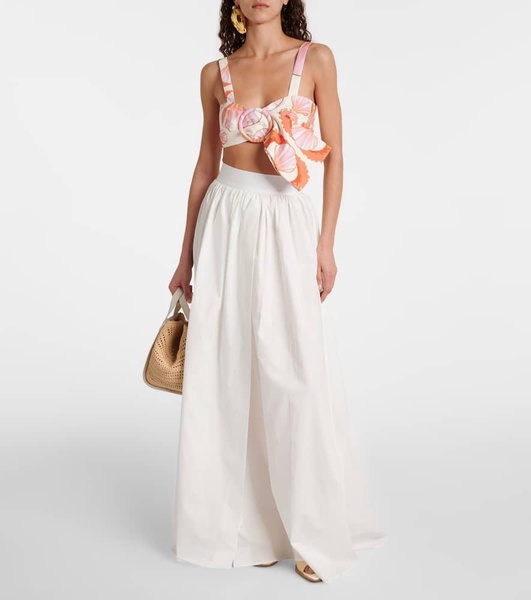 Cotton poplin maxi skirt