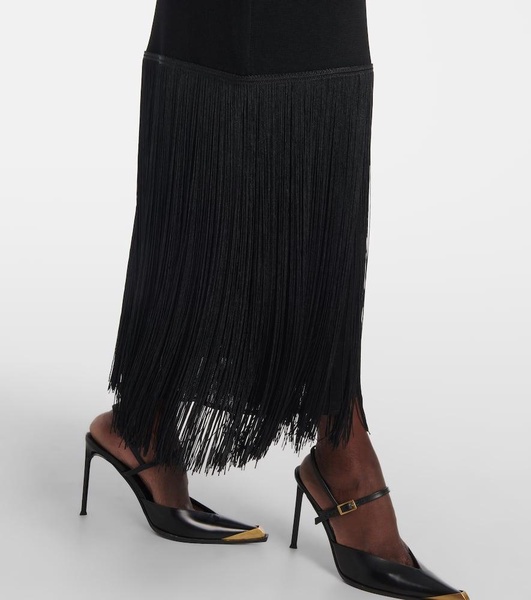 Cash fringed maxi dress