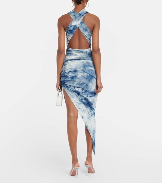 Printed cut-out midi dress