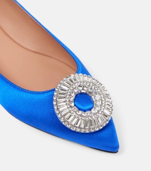 Crystal Hoop satin ballet flats