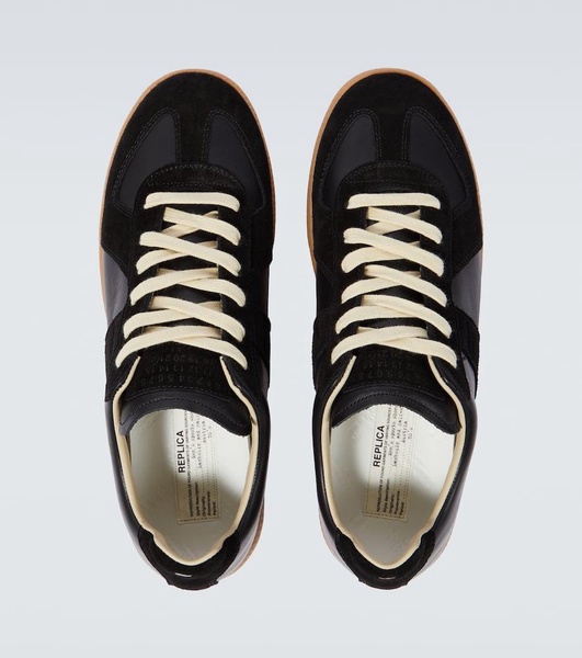Replica leather and suede sneakers