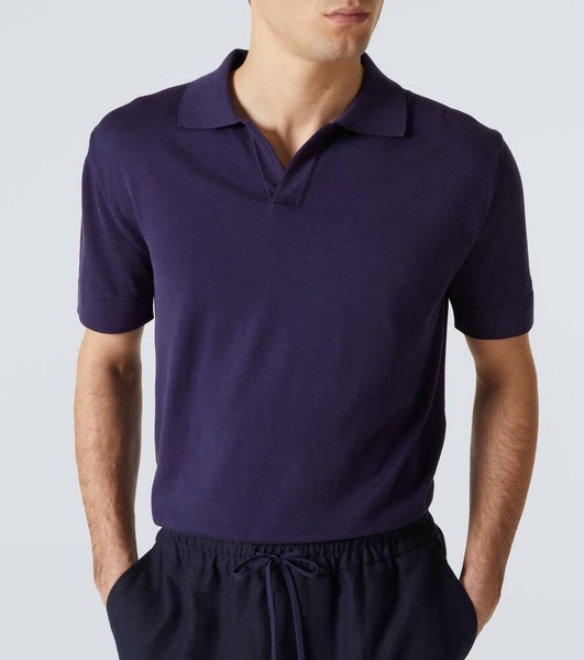 Cotton and silk polo shirt