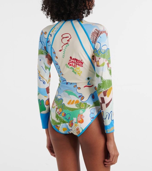Nadia printed rashguard swimsuit